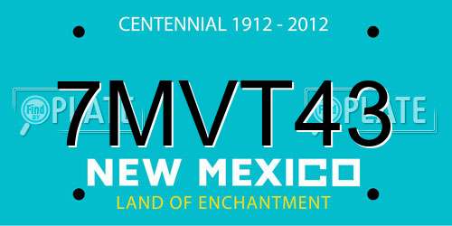 7MVT43 New Mexico License Plate