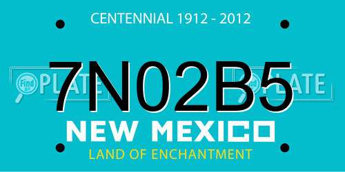 7N02B5 New Mexico License Plate