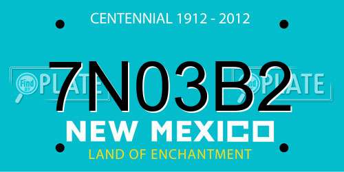7N03B2 New Mexico License Plate