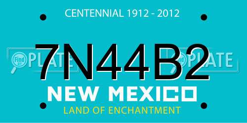 7N44B2 New Mexico License Plate