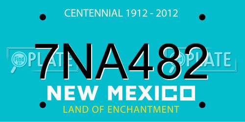 7NA482 New Mexico License Plate