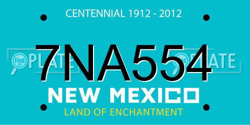 7NA554 New Mexico License Plate