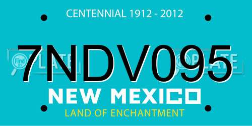 7NDV095 New Mexico License Plate