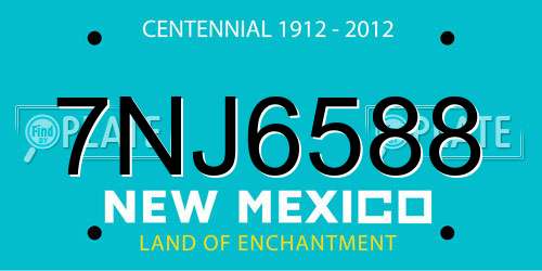 7NJ6588 New Mexico License Plate