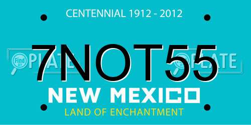 7NOT55 New Mexico License Plate