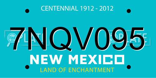 7NQV095 New Mexico License Plate
