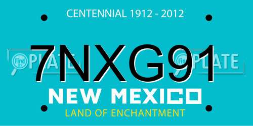 7NXG91 New Mexico License Plate