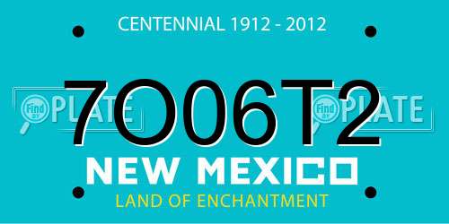 7O06T2 New Mexico License Plate
