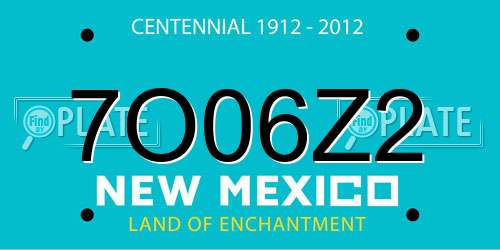 7O06Z2 New Mexico License Plate