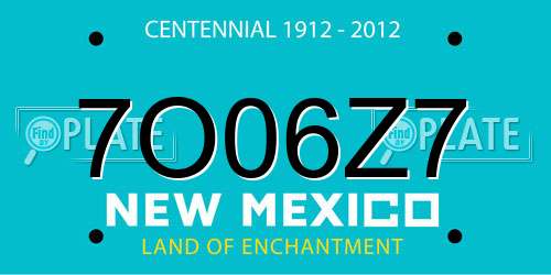 7O06Z7 New Mexico License Plate