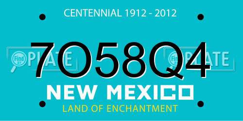 7O58Q4 New Mexico License Plate