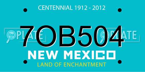 7OB504 New Mexico License Plate