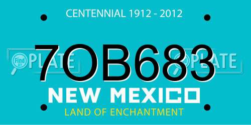7OB683 New Mexico License Plate