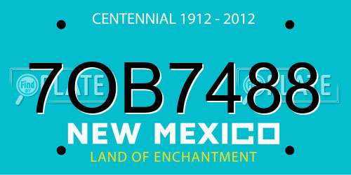 7OB7488 New Mexico License Plate
