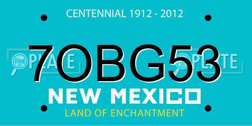 7OBG53 New Mexico License Plate