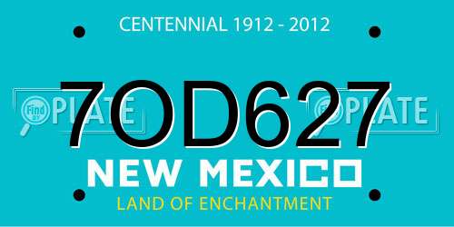 7OD627 New Mexico License Plate