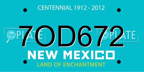 7OD672 New Mexico License Plate