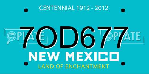7OD677 New Mexico License Plate