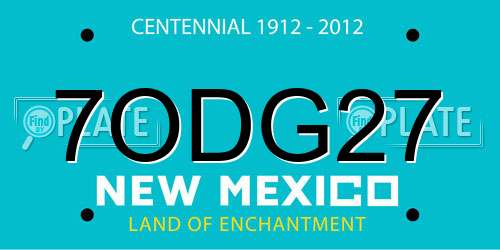 7ODG27 New Mexico License Plate