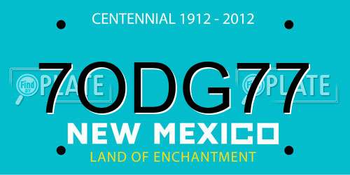 7ODG77 New Mexico License Plate