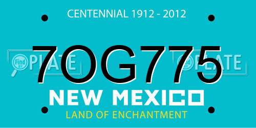 7OG775 New Mexico License Plate