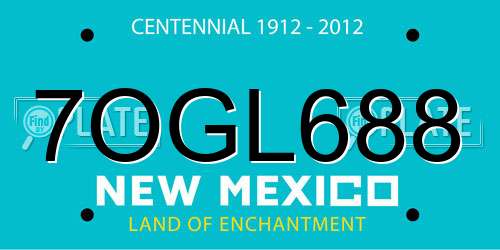 7OGL688 New Mexico License Plate