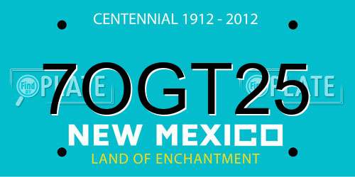 7OGT25 New Mexico License Plate
