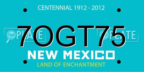 7OGT75 New Mexico License Plate