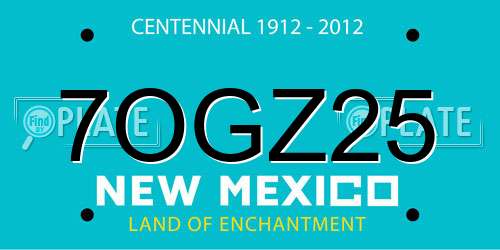 7OGZ25 New Mexico License Plate