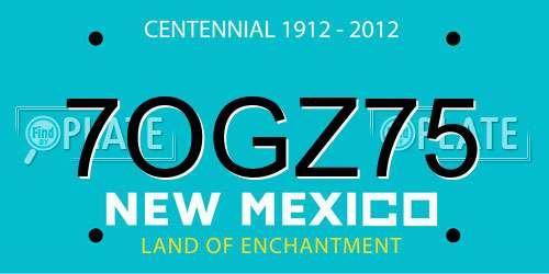 7OGZ75 New Mexico License Plate