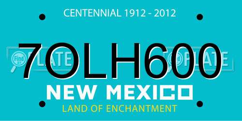 7OLH600 New Mexico License Plate
