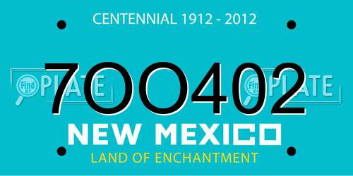 7OO402 New Mexico License Plate
