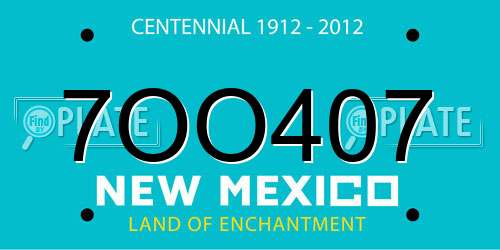 7OO407 New Mexico License Plate