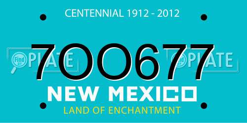 7OO677 New Mexico License Plate