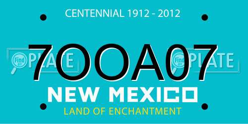 7OOA07 New Mexico License Plate