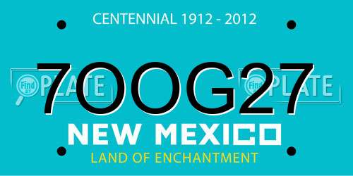 7OOG27 New Mexico License Plate