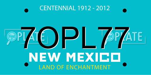 7OPL77 New Mexico License Plate
