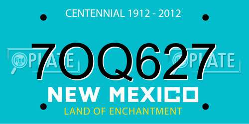 7OQ627 New Mexico License Plate