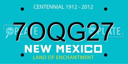 7OQG27 New Mexico License Plate