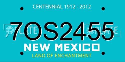 7OS2455 New Mexico License Plate