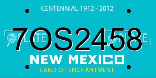 7OS2458 New Mexico License Plate