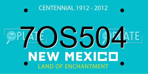 7OS504 New Mexico License Plate