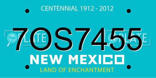 7OS7455 New Mexico License Plate