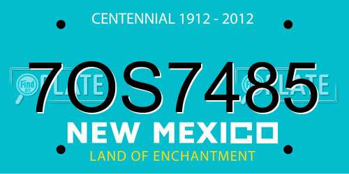 7OS7485 New Mexico License Plate