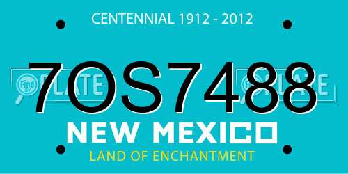 7OS7488 New Mexico License Plate