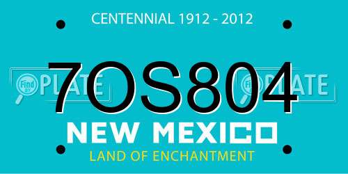 7OS804 New Mexico License Plate