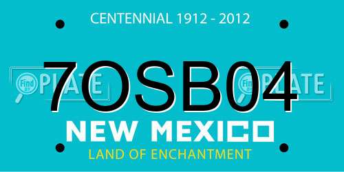7OSB04 New Mexico License Plate