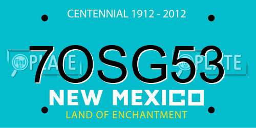 7OSG53 New Mexico License Plate