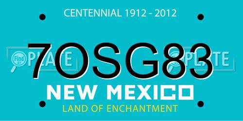 7OSG83 New Mexico License Plate