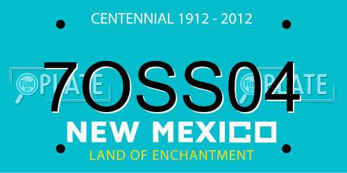 7OSS04 New Mexico License Plate